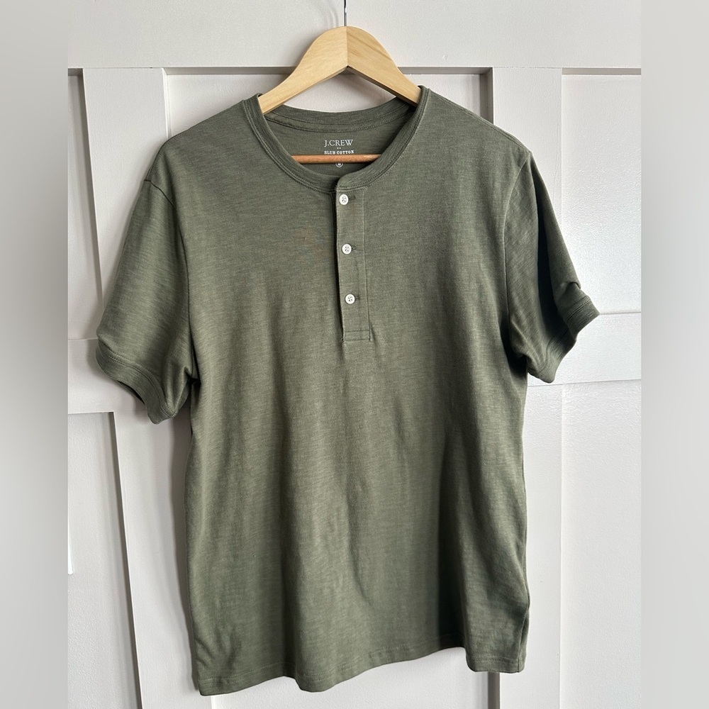 J. Crew Green Short Sleeve Henley